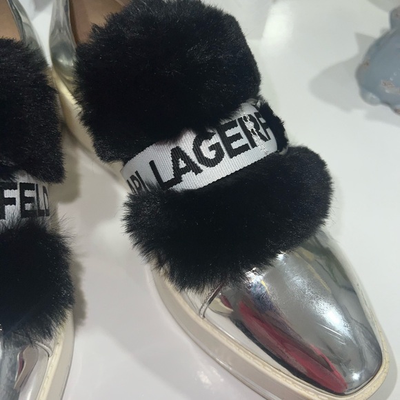 Karl Lagerfeld Birdie Metallic Patent Leather Slip On Sneakers. Size 8.5 - Picture 5 of 13